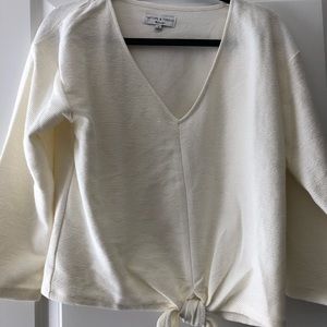 Never Worn Madewell White Front Tie Sweater